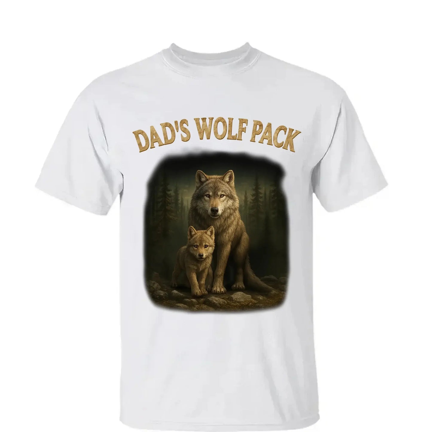 Papa’s Wolf Pack Shirt – Personalized Family Wolf T-Shirt or Hoodie with Kids' Names, Father’s Day Gift for Dad or Grandpa Ezcustomize