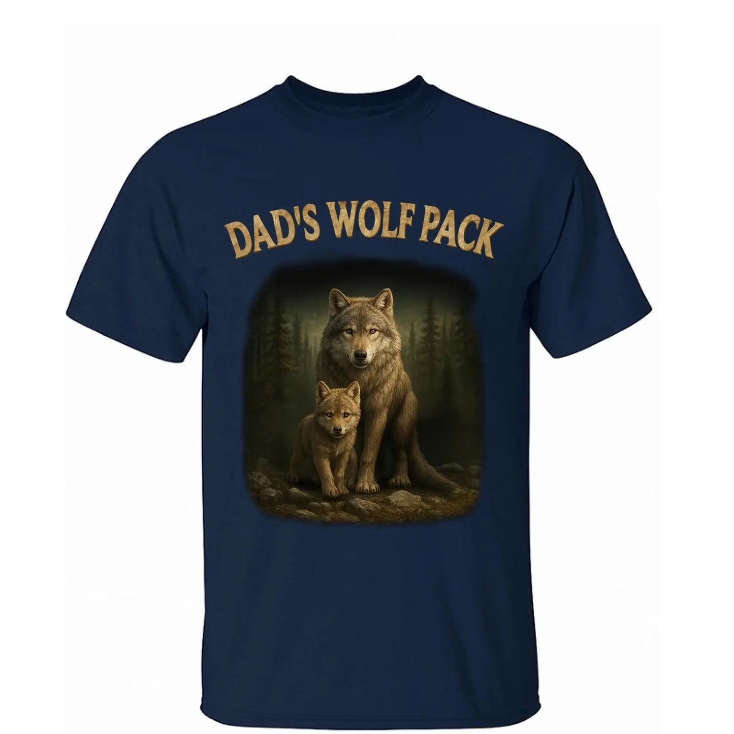 Papa’s Wolf Pack Shirt – Personalized Family Wolf T-Shirt or Hoodie with Kids' Names, Father’s Day Gift for Dad or Grandpa Ezcustomize