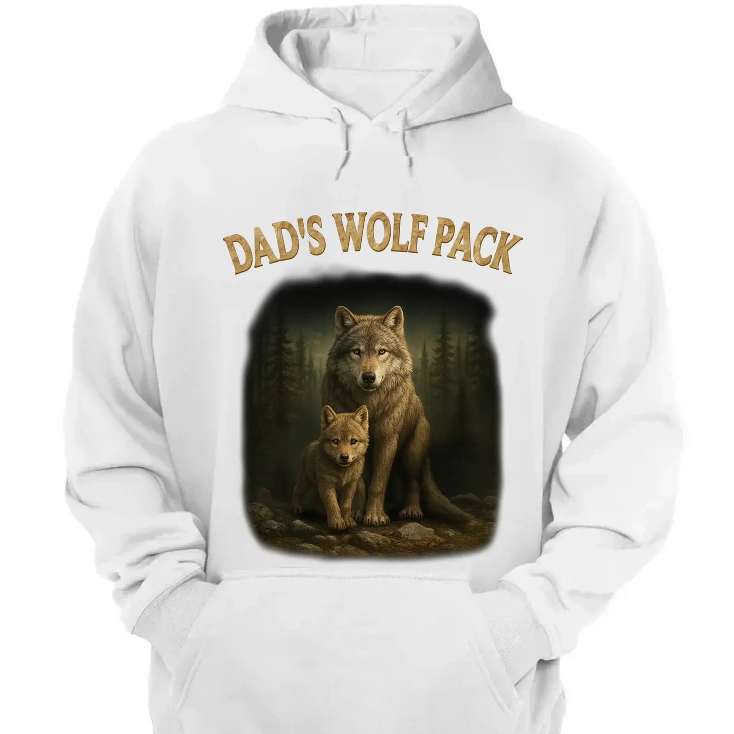 Papa’s Wolf Pack Shirt – Personalized Family Wolf T-Shirt or Hoodie with Kids' Names, Father’s Day Gift for Dad or Grandpa Ezcustomize