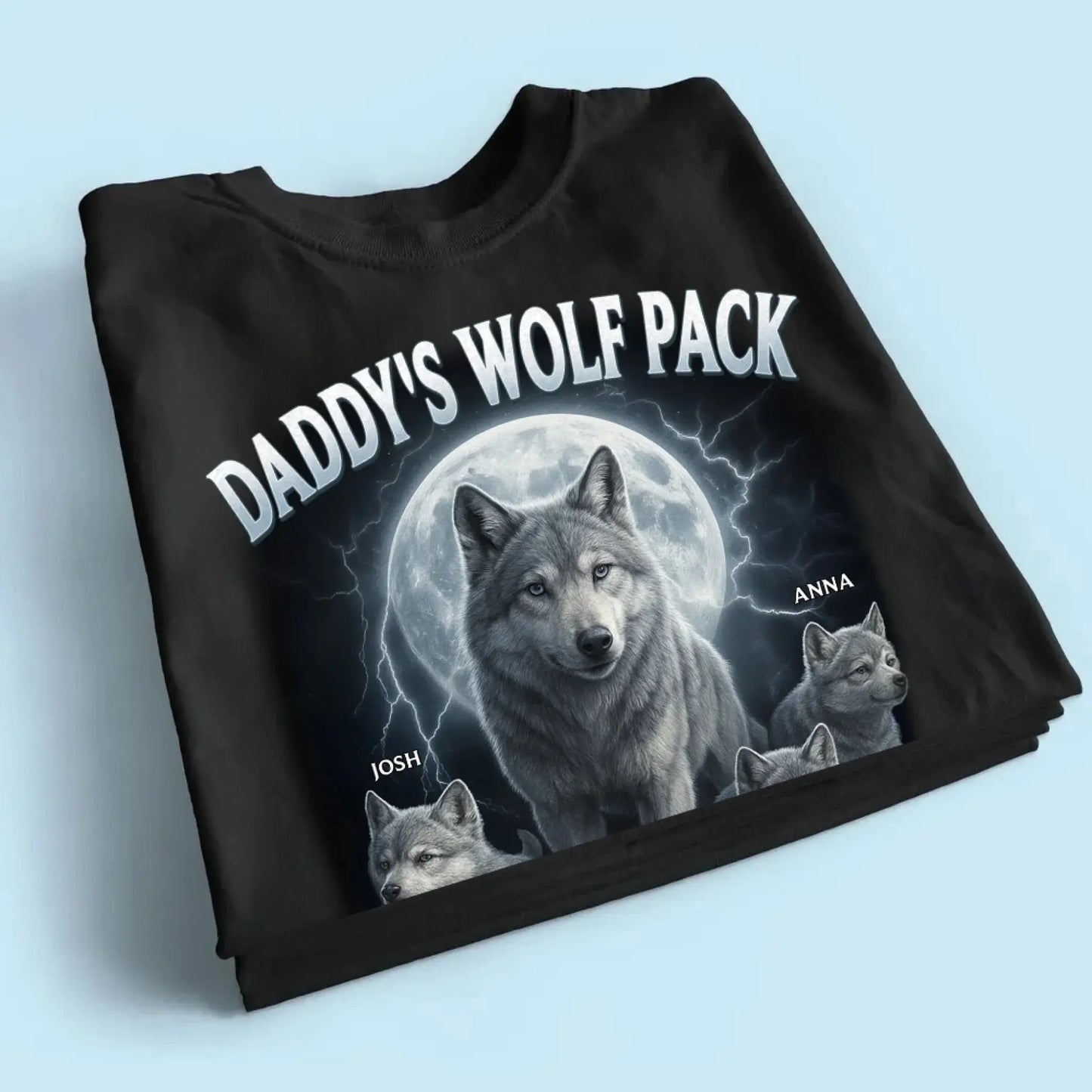 Papa's Wolf Pack Shirt – Personalized Family Wolf T-shirt, Hoodie, Sweatshirt Gift for Dad, Grandpa, Father's Day Ezcustomize