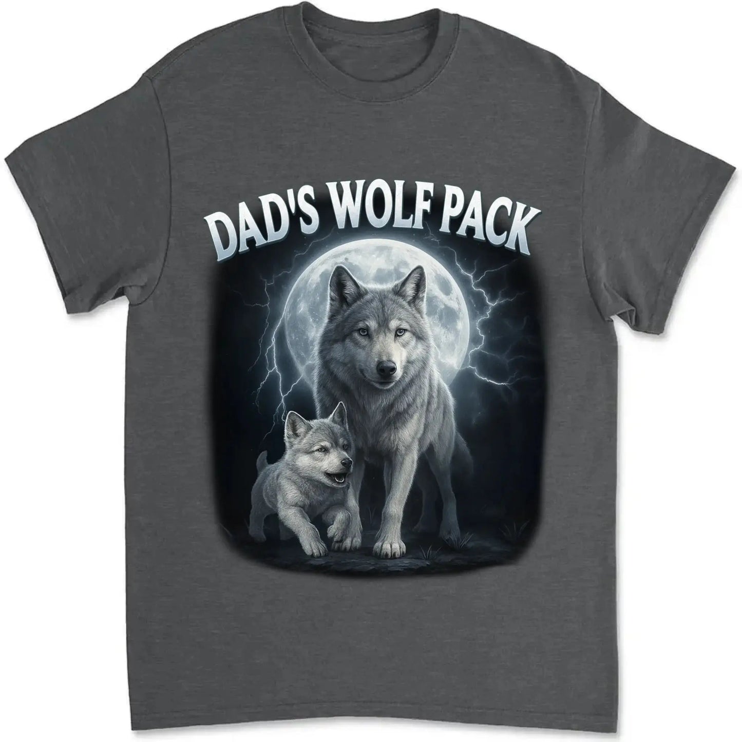 Papa's Wolf Pack Shirt – Personalized Family Wolf T-shirt, Hoodie, Sweatshirt Gift for Dad, Grandpa, Father's Day Ezcustomize