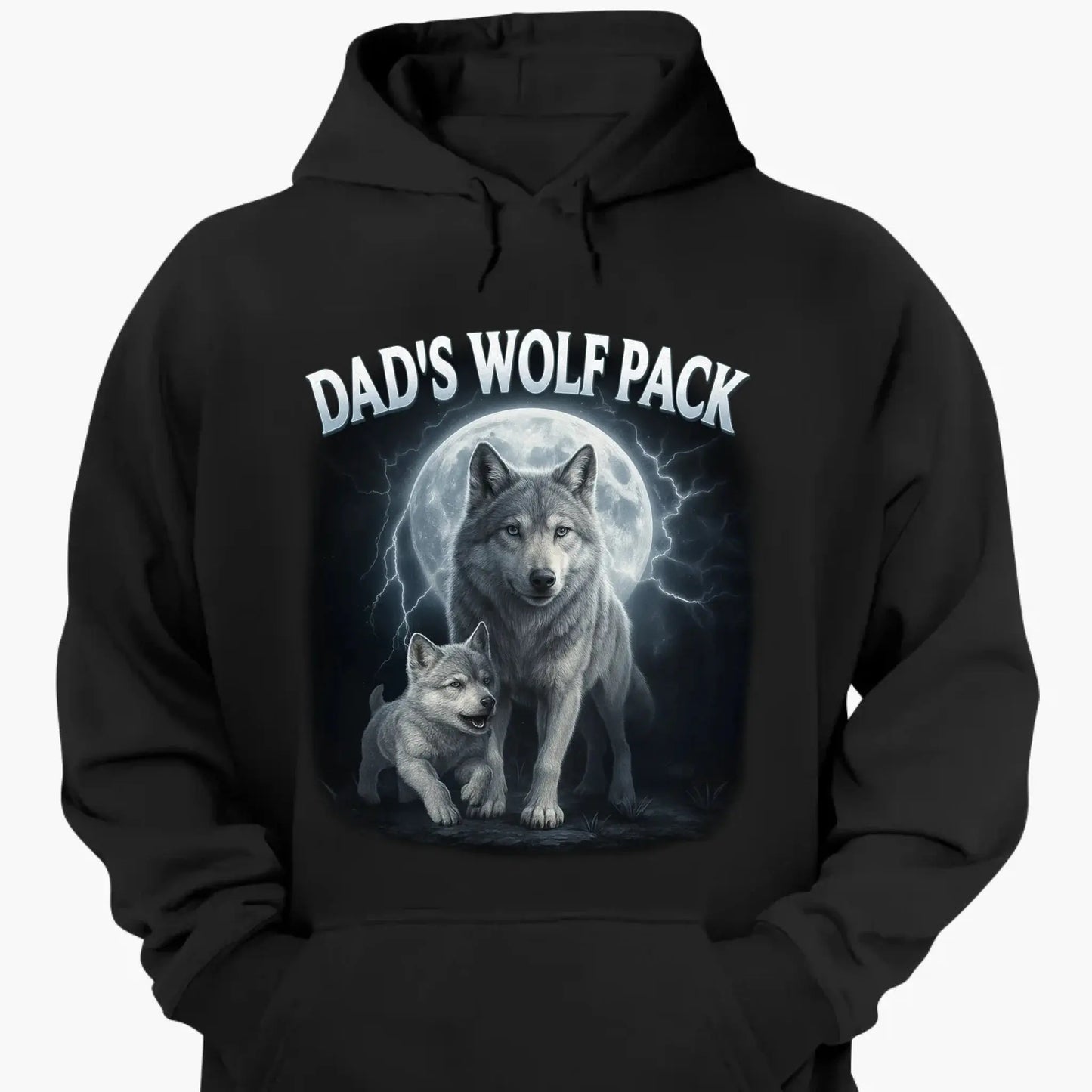 Papa's Wolf Pack Shirt – Personalized Family Wolf T-shirt, Hoodie, Sweatshirt Gift for Dad, Grandpa, Father's Day Ezcustomize
