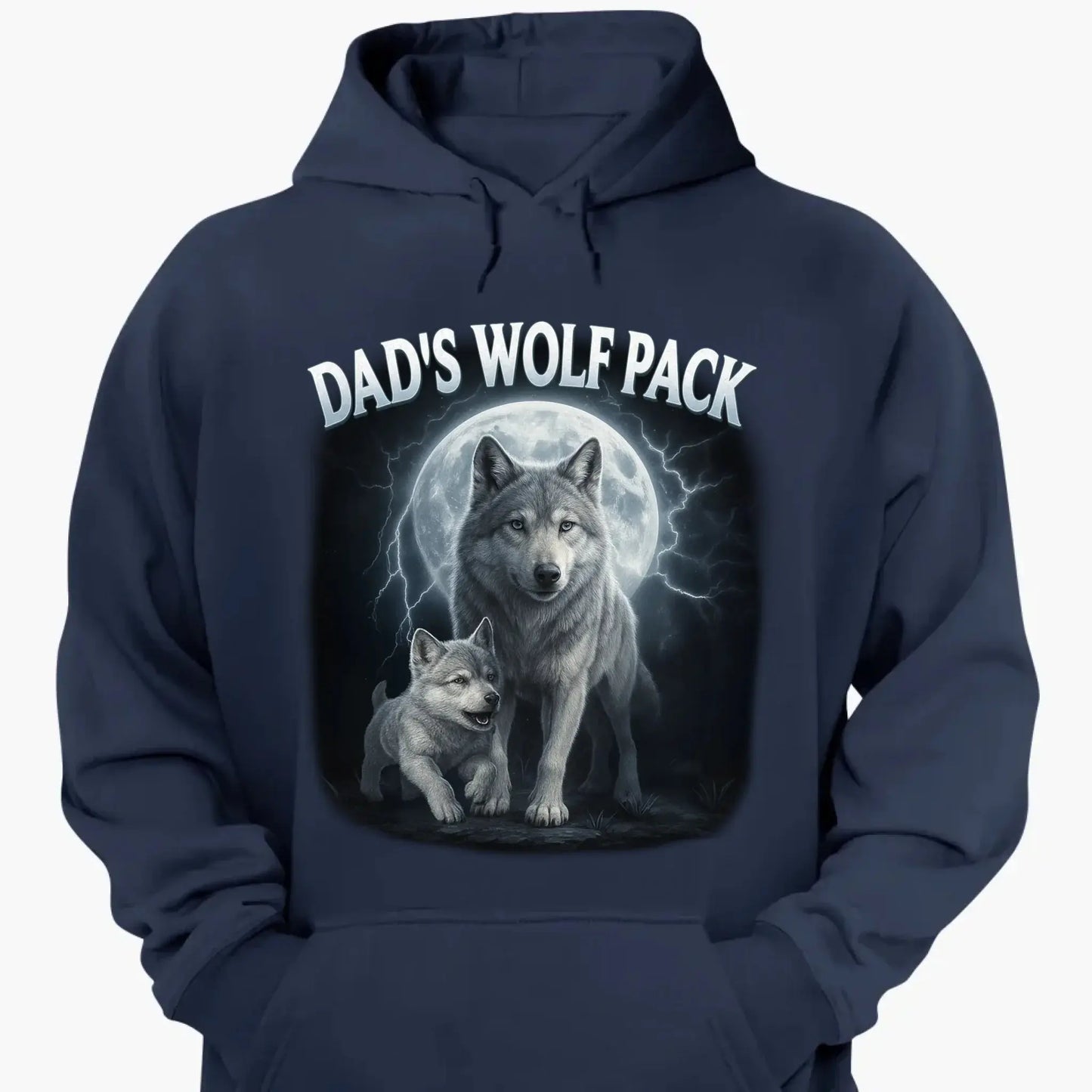 Papa's Wolf Pack Shirt – Personalized Family Wolf T-shirt, Hoodie, Sweatshirt Gift for Dad, Grandpa, Father's Day Ezcustomize