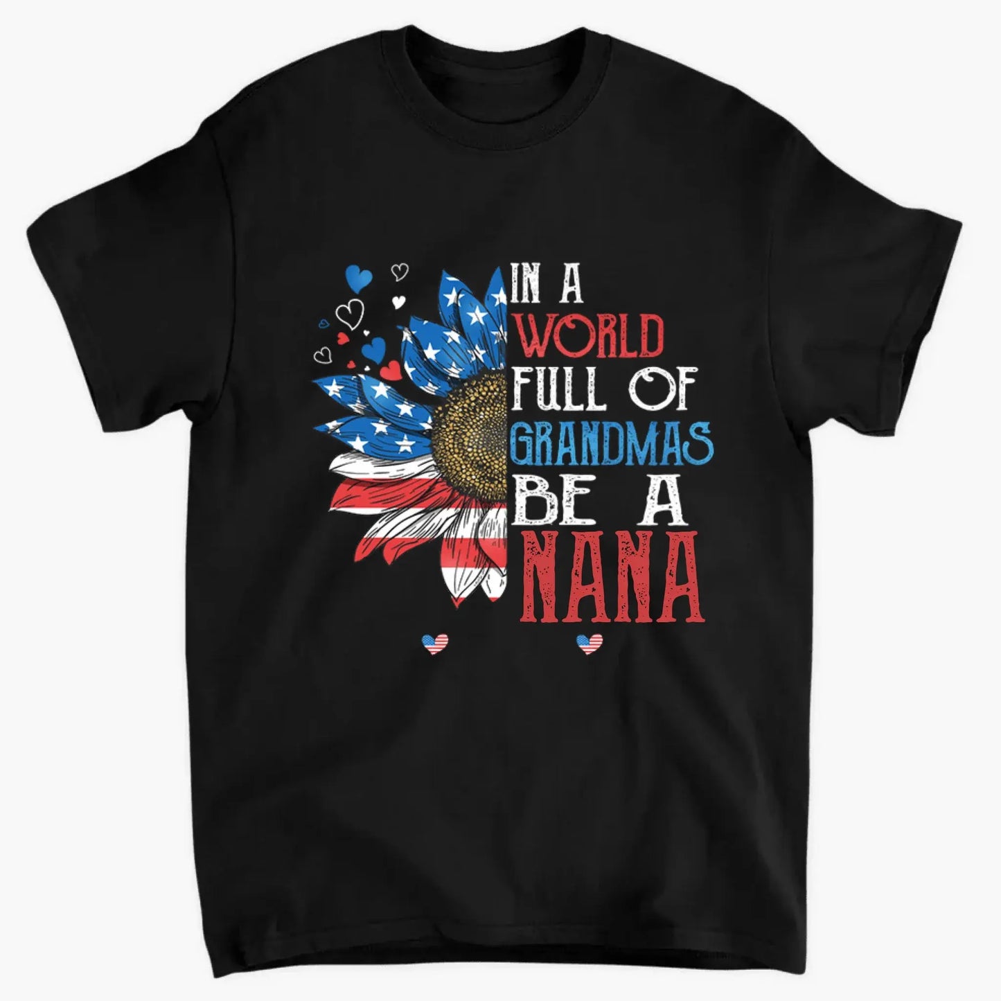 Patriotic Daisy Grandma Shirt – Custom 4th of July T-Shirt with Grandkids’ Names, Gift for Mom, Wife or Nana copy Ezcustomize