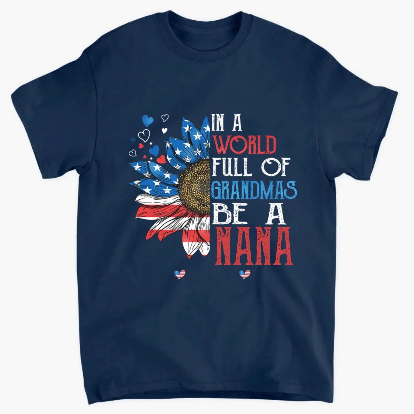 Patriotic Daisy Grandma Shirt – Custom 4th of July T-Shirt with Grandkids’ Names, Gift for Mom, Wife or Nana copy Ezcustomize