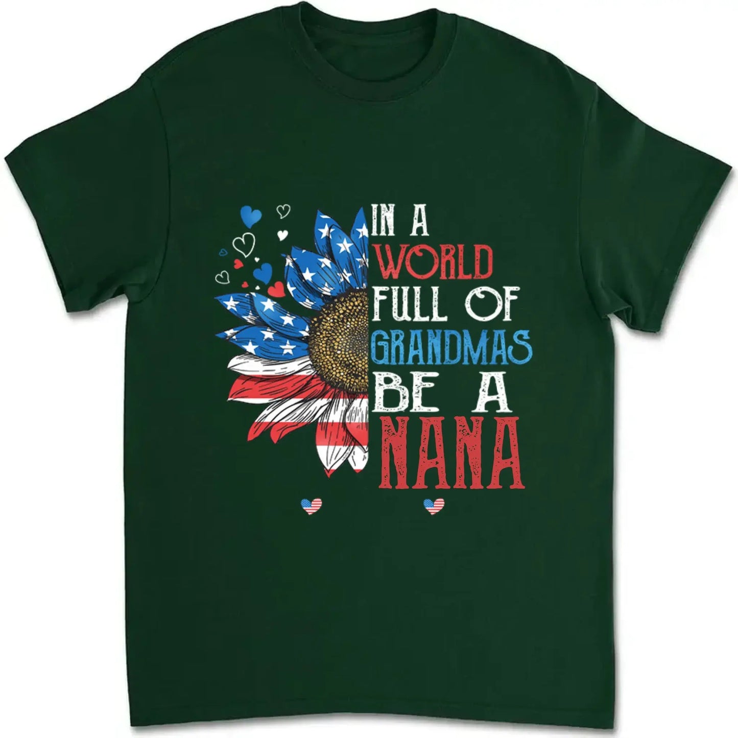 Patriotic Daisy Grandma Shirt – Custom 4th of July T-Shirt with Grandkids’ Names, Gift for Mom, Wife or Nana copy Ezcustomize