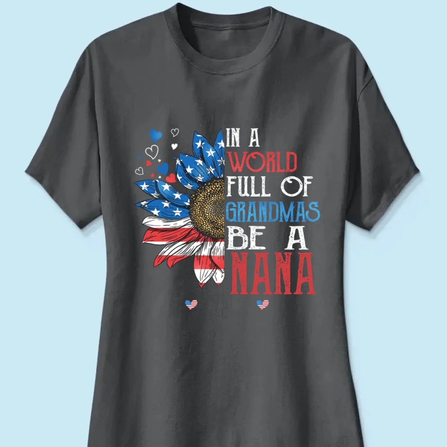 Patriotic Daisy Grandma Shirt – Custom 4th of July T-Shirt with Grandkids’ Names, Gift for Mom, Wife or Nana copy Ezcustomize