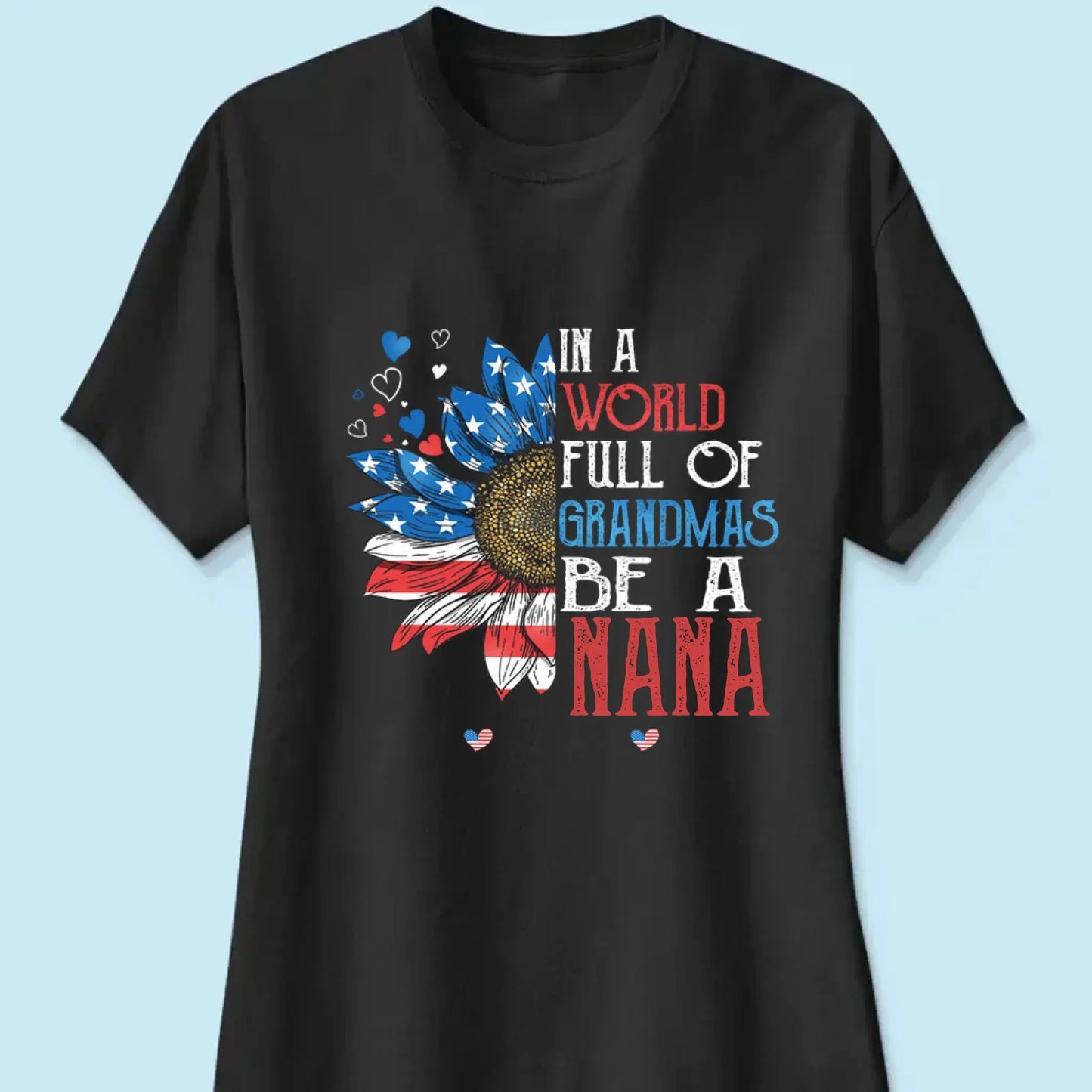 Patriotic Daisy Grandma Shirt – Custom 4th of July T-Shirt with Grandkids’ Names, Gift for Mom, Wife or Nana copy Ezcustomize