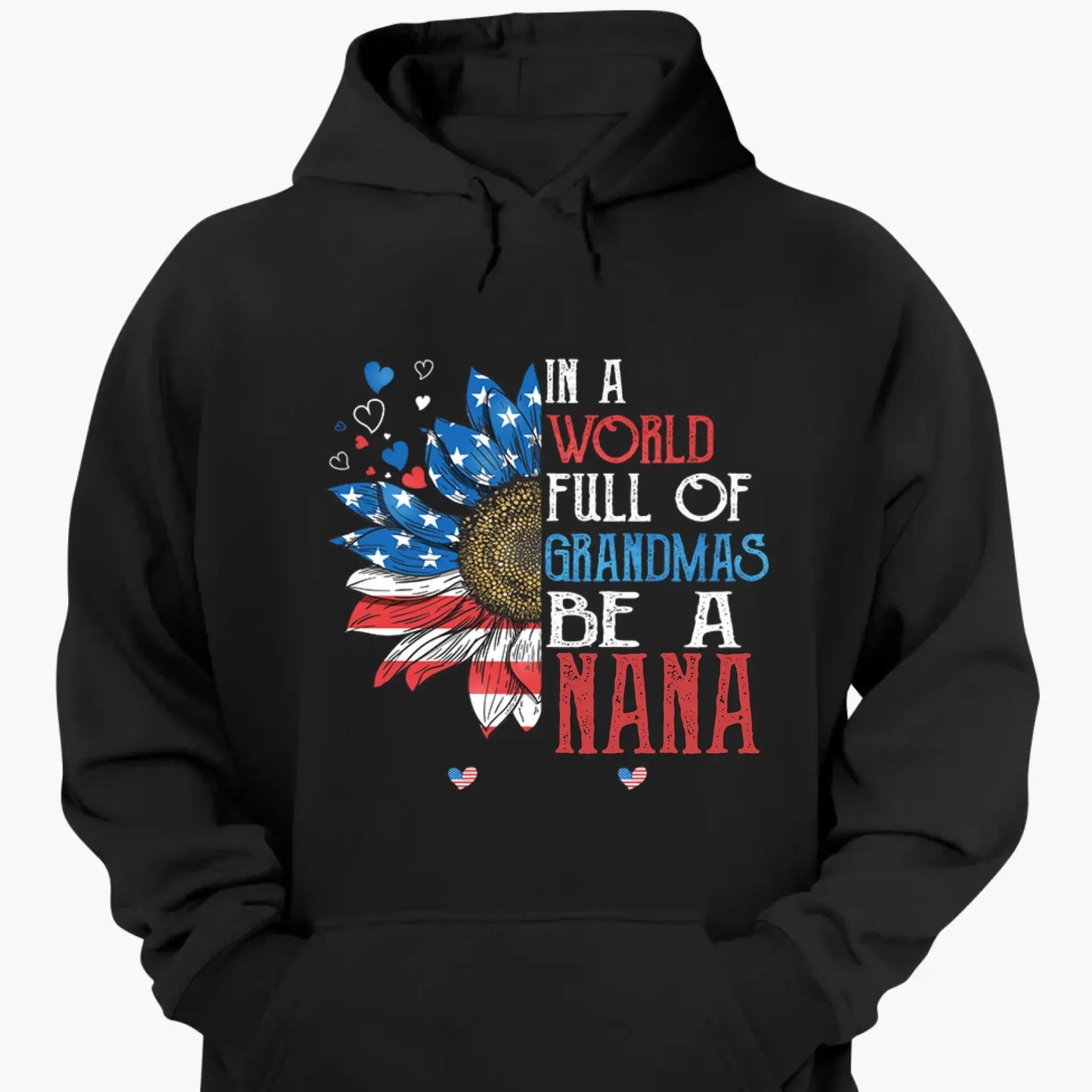 Patriotic Daisy Grandma Shirt – Custom 4th of July T-Shirt with Grandkids’ Names, Gift for Mom, Wife or Nana copy Ezcustomize