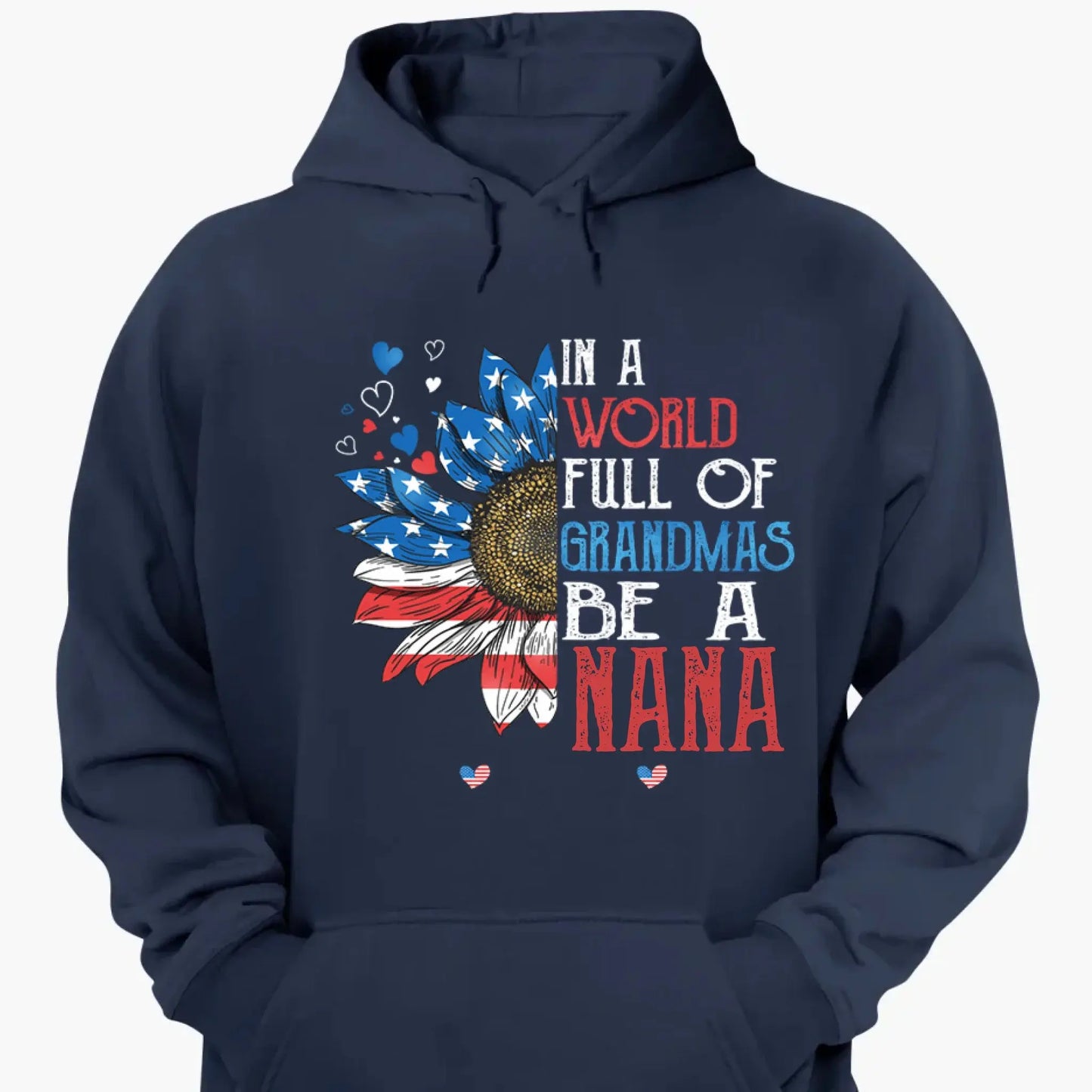 Patriotic Daisy Grandma Shirt – Custom 4th of July T-Shirt with Grandkids’ Names, Gift for Mom, Wife or Nana copy Ezcustomize