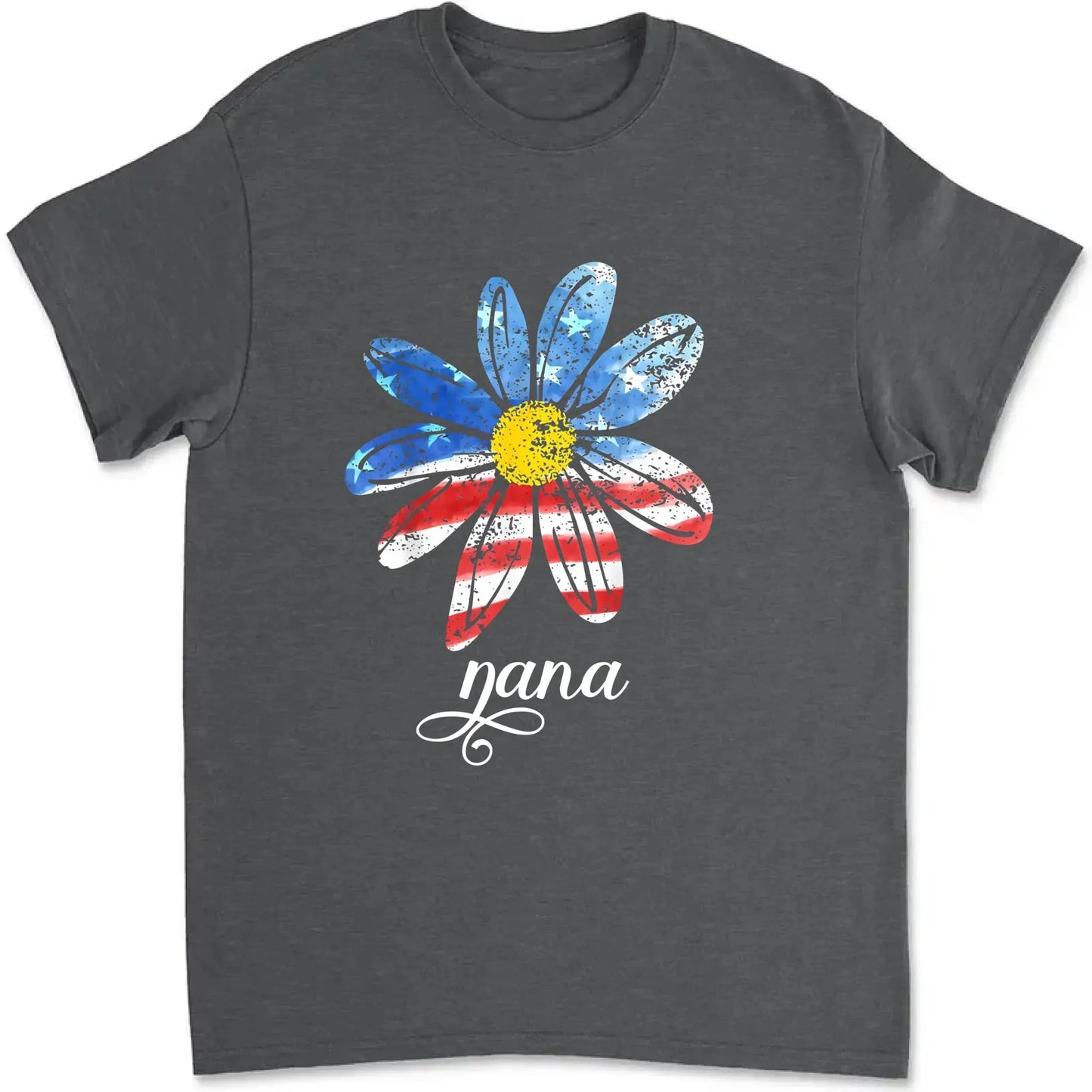 Patriotic Daisy Grandma Shirt – Custom 4th of July T-Shirt with Grandkids’ Names, Gift for Mom, Wife or Nana Ezcustomize