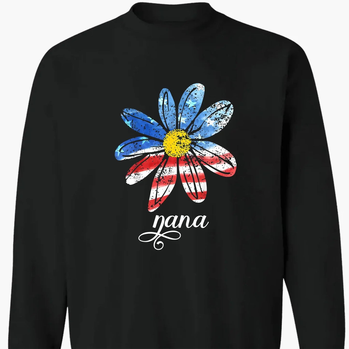 Patriotic Daisy Grandma Shirt – Custom 4th of July T-Shirt with Grandkids’ Names, Gift for Mom, Wife or Nana Ezcustomize