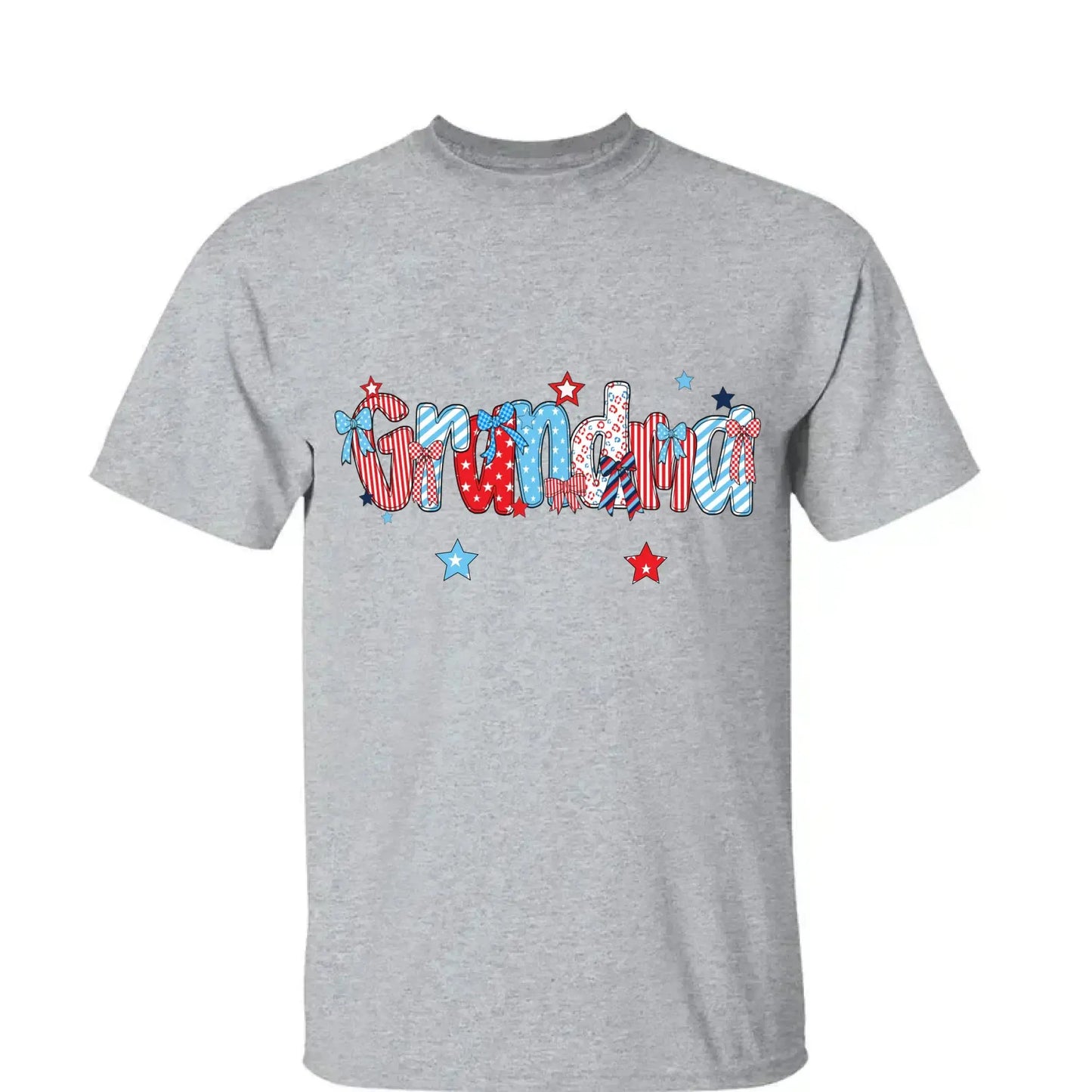 Patriotic Grandma Shirt – Personalized 4th of July T-Shirt with Custom Grandkids’ Names, American Flag Style Gift for Gigi, Nana Ezcustomize