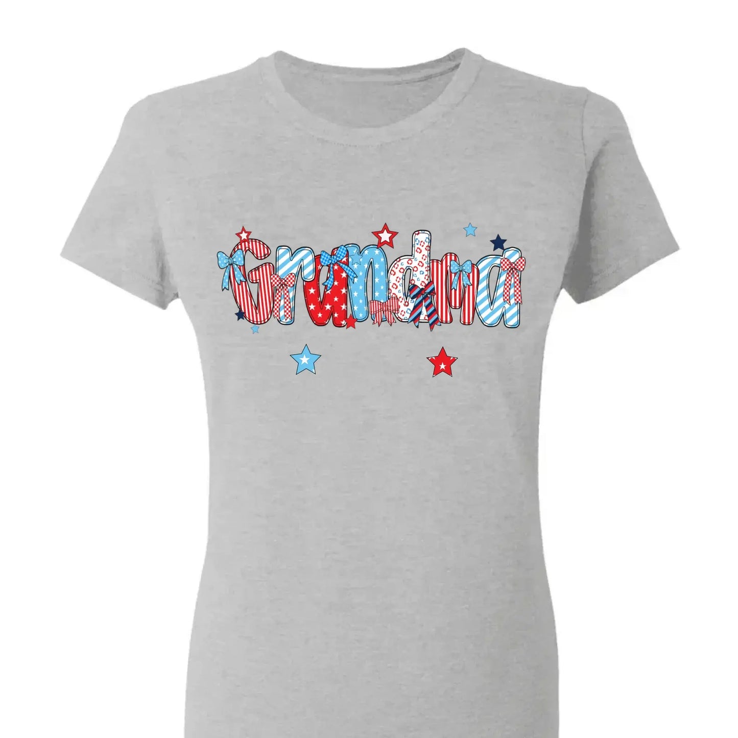 Patriotic Grandma Shirt – Personalized 4th of July T-Shirt with Custom Grandkids’ Names, American Flag Style Gift for Gigi, Nana Ezcustomize