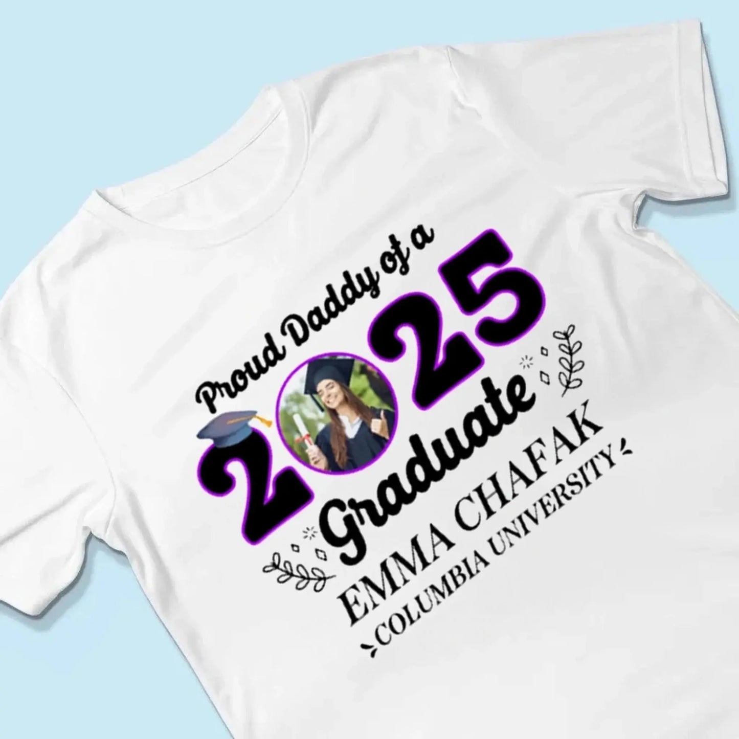 Personalized 2025 Graduation Shirt with Photo – Custom Family Grad T-Shirt – Gift for Parents, Siblings, Grandparents Ezcustomize