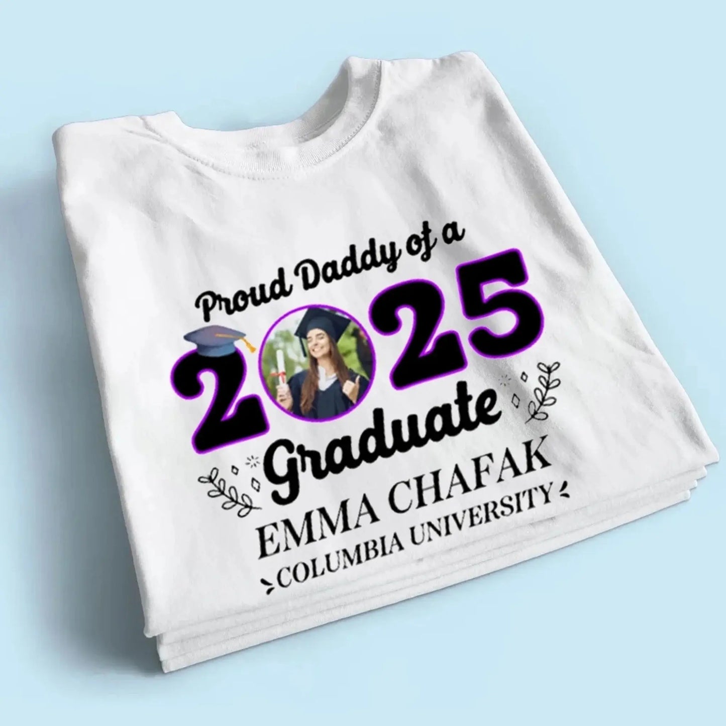Personalized 2025 Graduation Shirt with Photo – Custom Family Grad T-Shirt – Gift for Parents, Siblings, Grandparents Ezcustomize