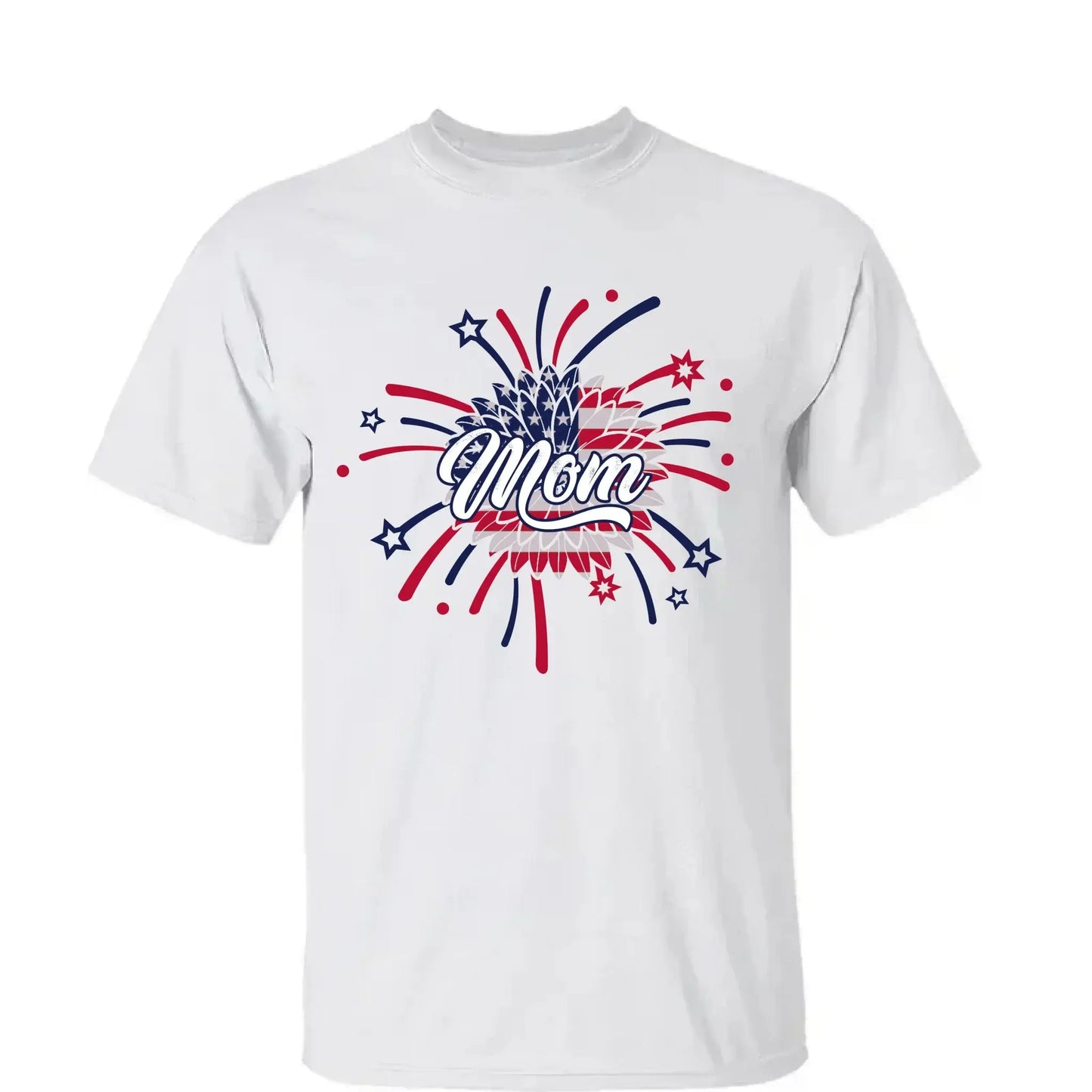 Personalized 4th of July Fireworks Shirt for Grandma or Mom – Custom Name Patriotic Family Tee, Independence Day Gift Ezcustomize
