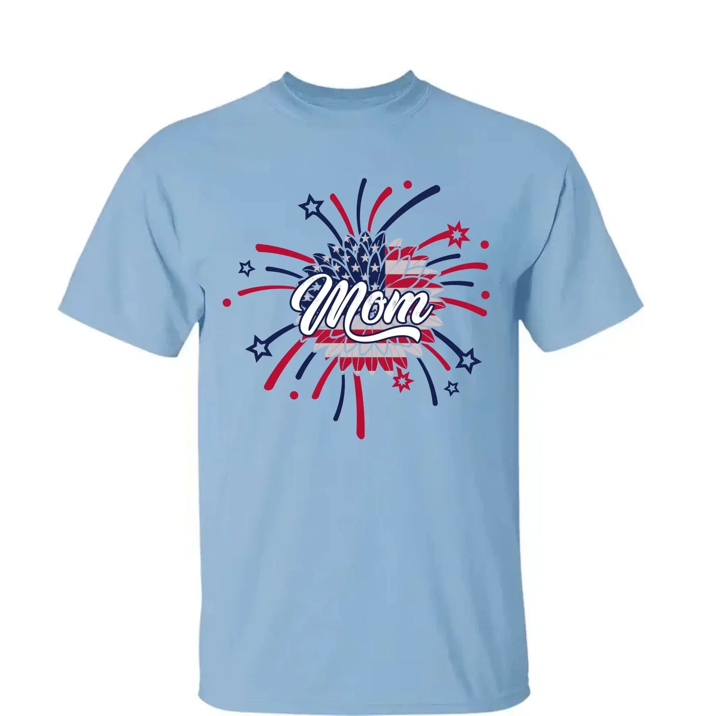 Personalized 4th of July Fireworks Shirt for Grandma or Mom – Custom Name Patriotic Family Tee, Independence Day Gift Ezcustomize