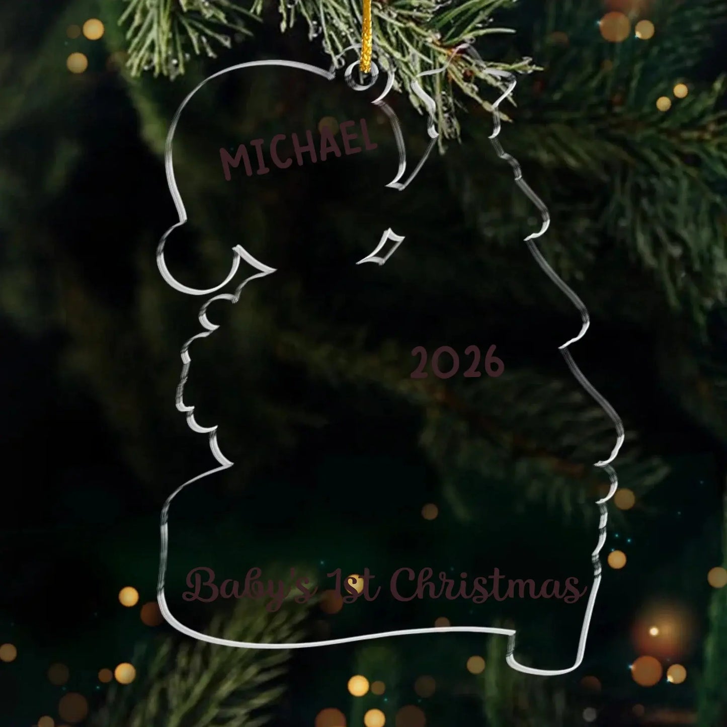Personalized Baby Boy’s First Christmas Ornament 2026 – Custom Acrylic Keepsake with Name, Newborn Holiday Gift for New Parents or Baby Shower