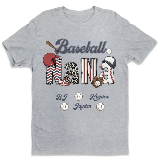 Personalized Baseball Mom & Grandma Shirt – Custom Kid Name Shirt, Perfect Gift for Proud Sports Moms & Grandmas Ezcustomize