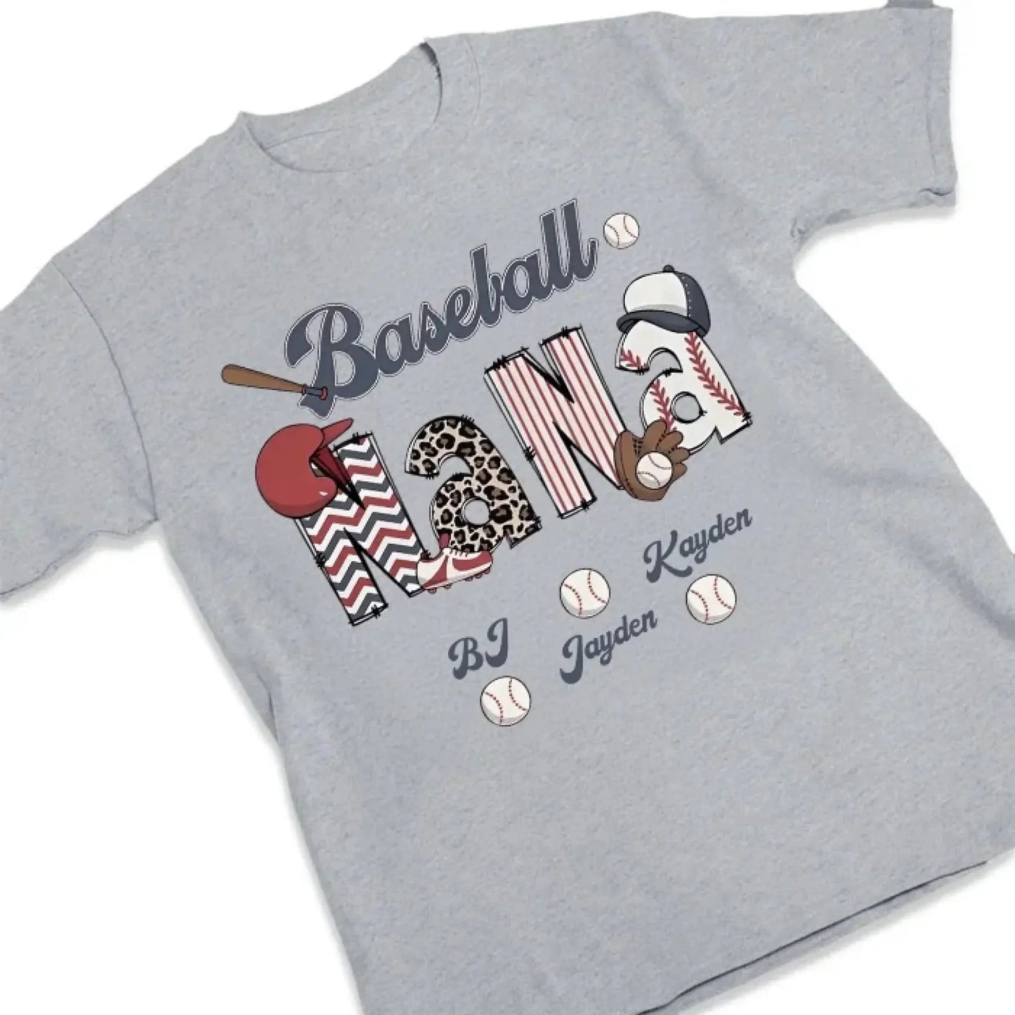 Personalized Baseball Mom & Grandma Shirt – Custom Kid Name Shirt, Perfect Gift for Proud Sports Moms & Grandmas Ezcustomize