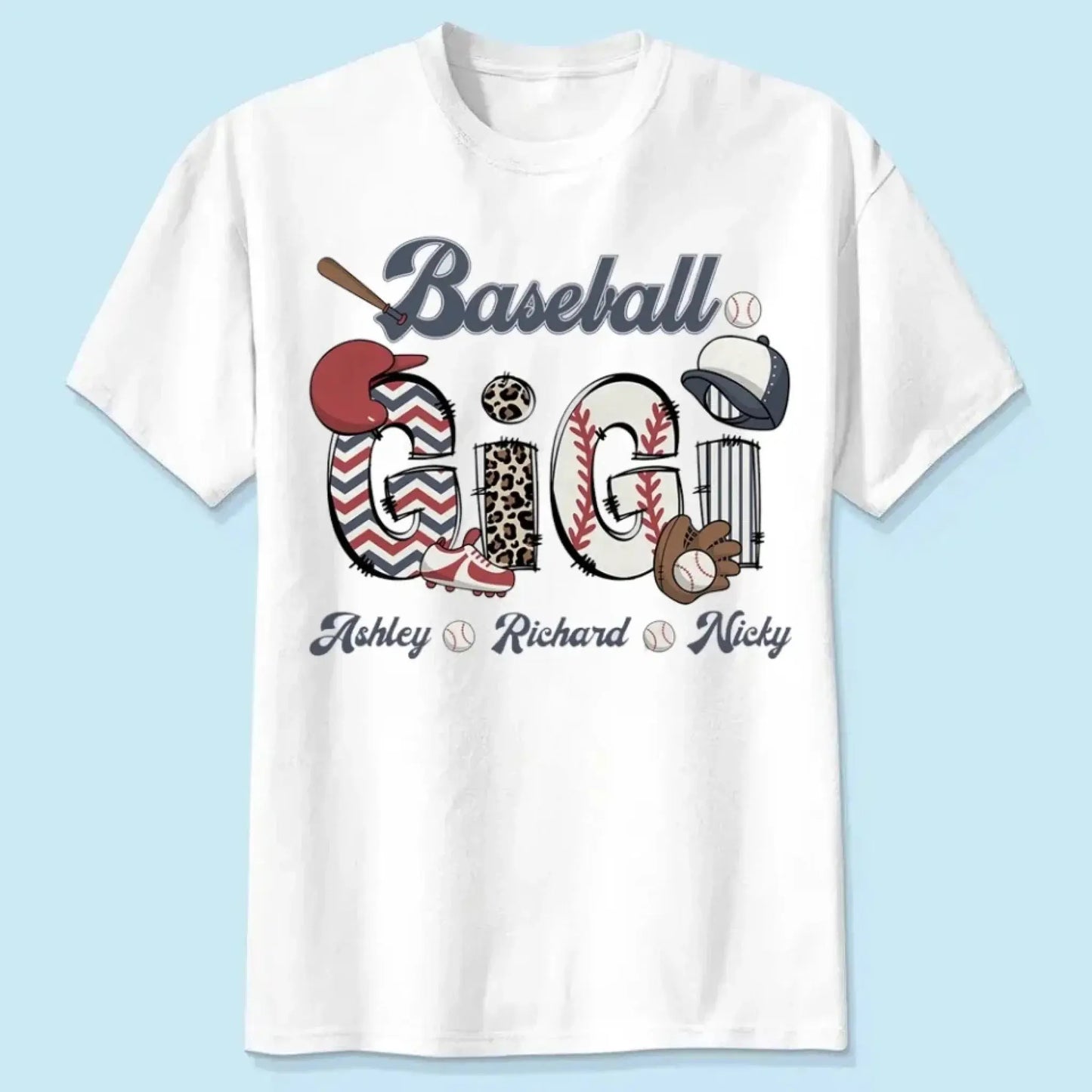 Personalized Baseball Mom & Grandma Shirt – Custom Kid Name Shirt, Perfect Gift for Proud Sports Moms & Grandmas Ezcustomize