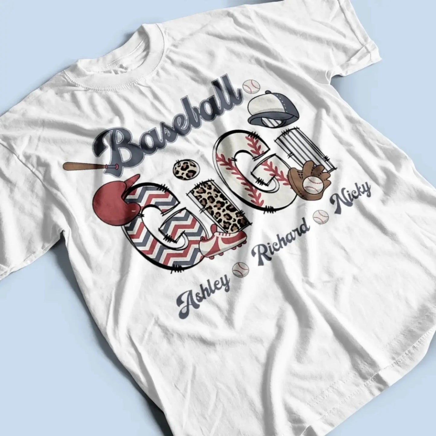 Personalized Baseball Mom & Grandma Shirt – Custom Kid Name Shirt, Perfect Gift for Proud Sports Moms & Grandmas Ezcustomize