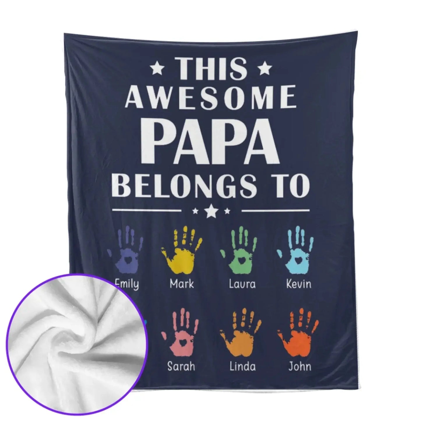 Personalized Blanket - This Awesome Papa Belongs To Ezcustomize