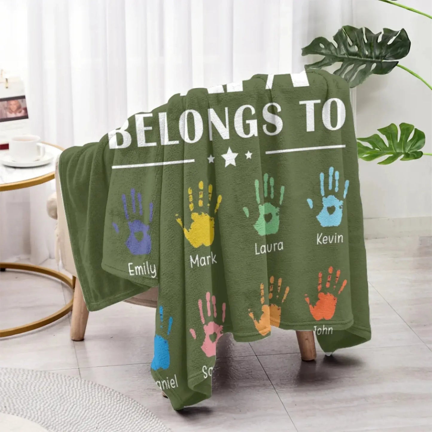 Personalized Blanket - This Awesome Papa Belongs To Ezcustomize
