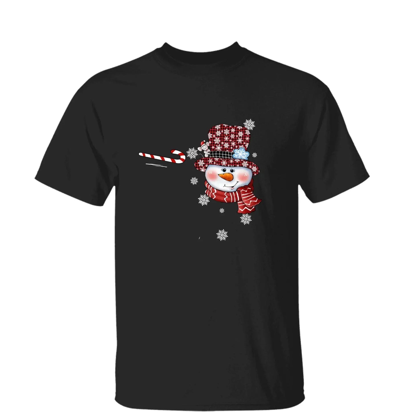 Personalized Christmas Shirt for Grandma – Snowman Candy Cane Grandkids Name Tee, Custom Nana Holiday Gift Ezcustomize