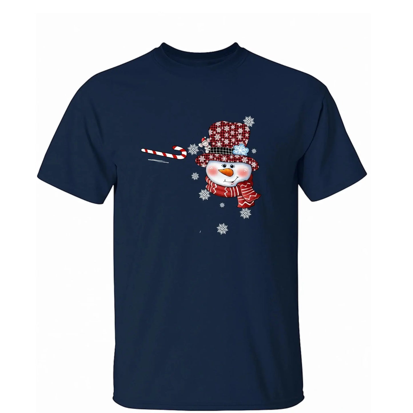 Personalized Christmas Shirt for Grandma – Snowman Candy Cane Grandkids Name Tee, Custom Nana Holiday Gift Ezcustomize