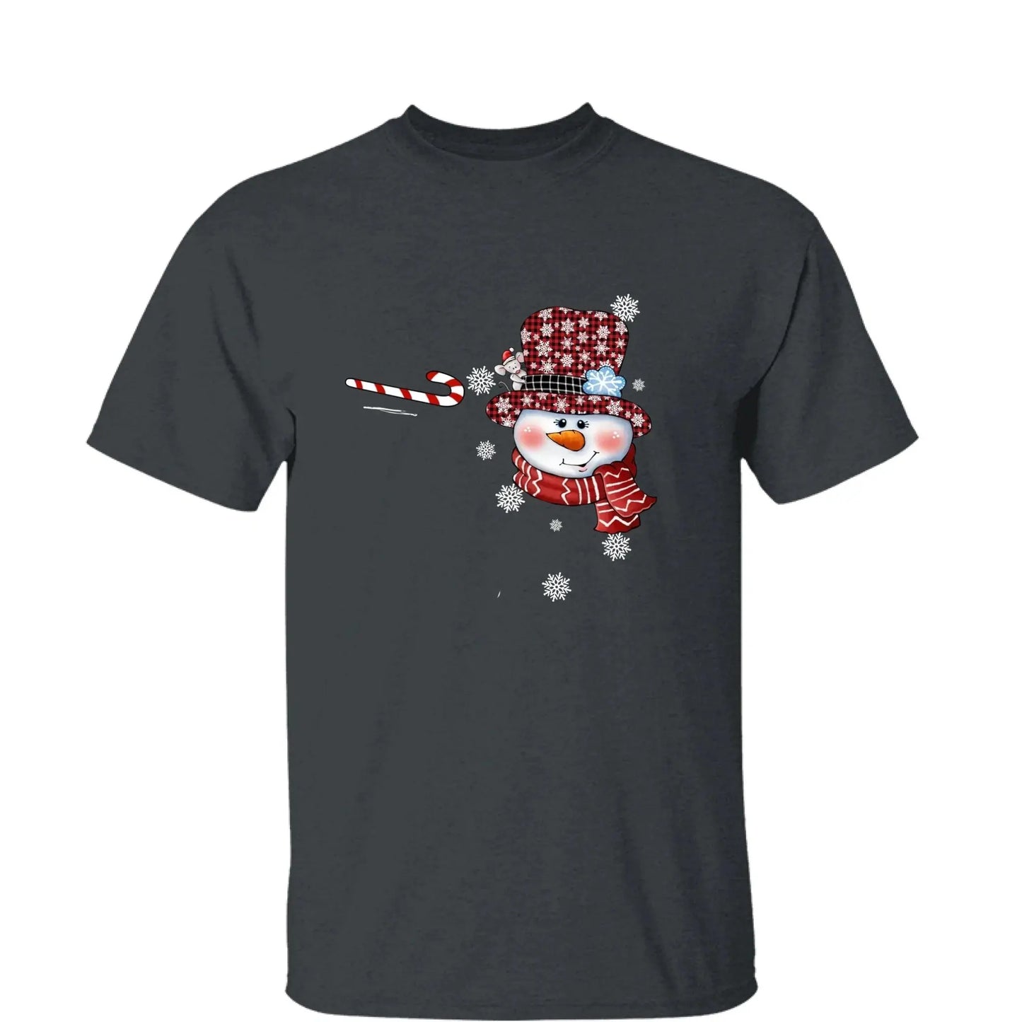 Personalized Christmas Shirt for Grandma – Snowman Candy Cane Grandkids Name Tee, Custom Nana Holiday Gift Ezcustomize