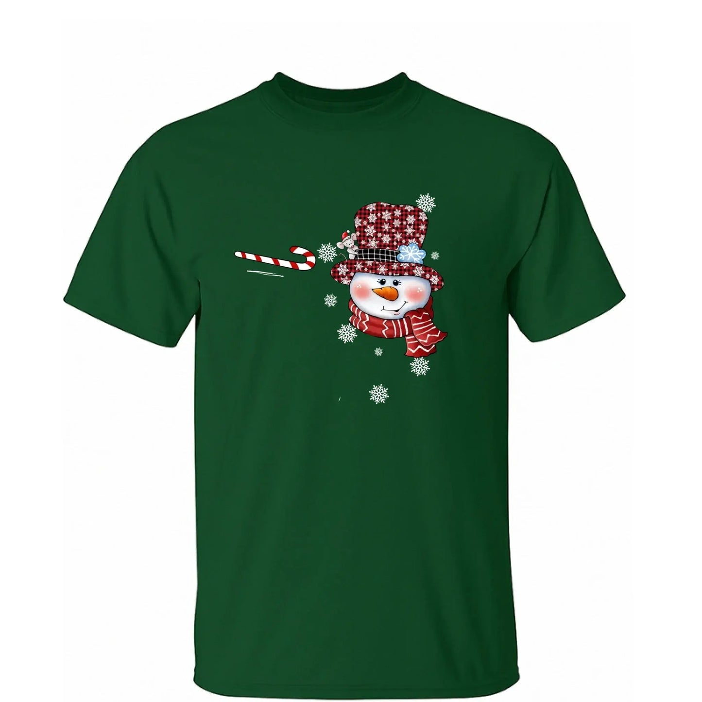 Personalized Christmas Shirt for Grandma – Snowman Candy Cane Grandkids Name Tee, Custom Nana Holiday Gift Ezcustomize
