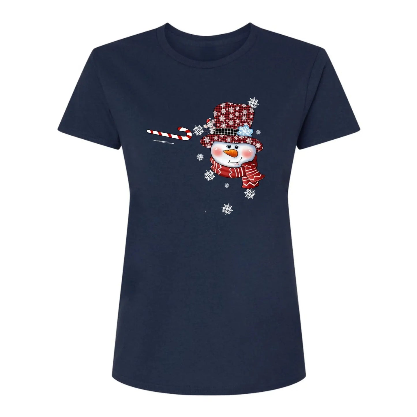 Personalized Christmas Shirt for Grandma – Snowman Candy Cane Grandkids Name Tee, Custom Nana Holiday Gift Ezcustomize