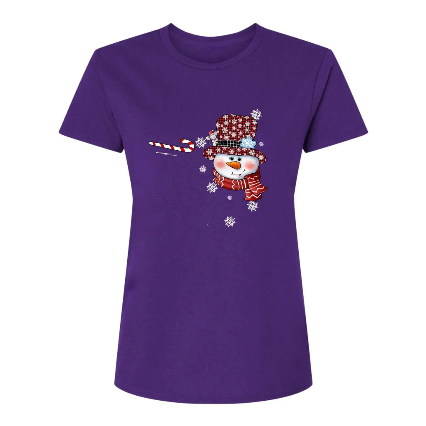 Personalized Christmas Shirt for Grandma – Snowman Candy Cane Grandkids Name Tee, Custom Nana Holiday Gift Ezcustomize