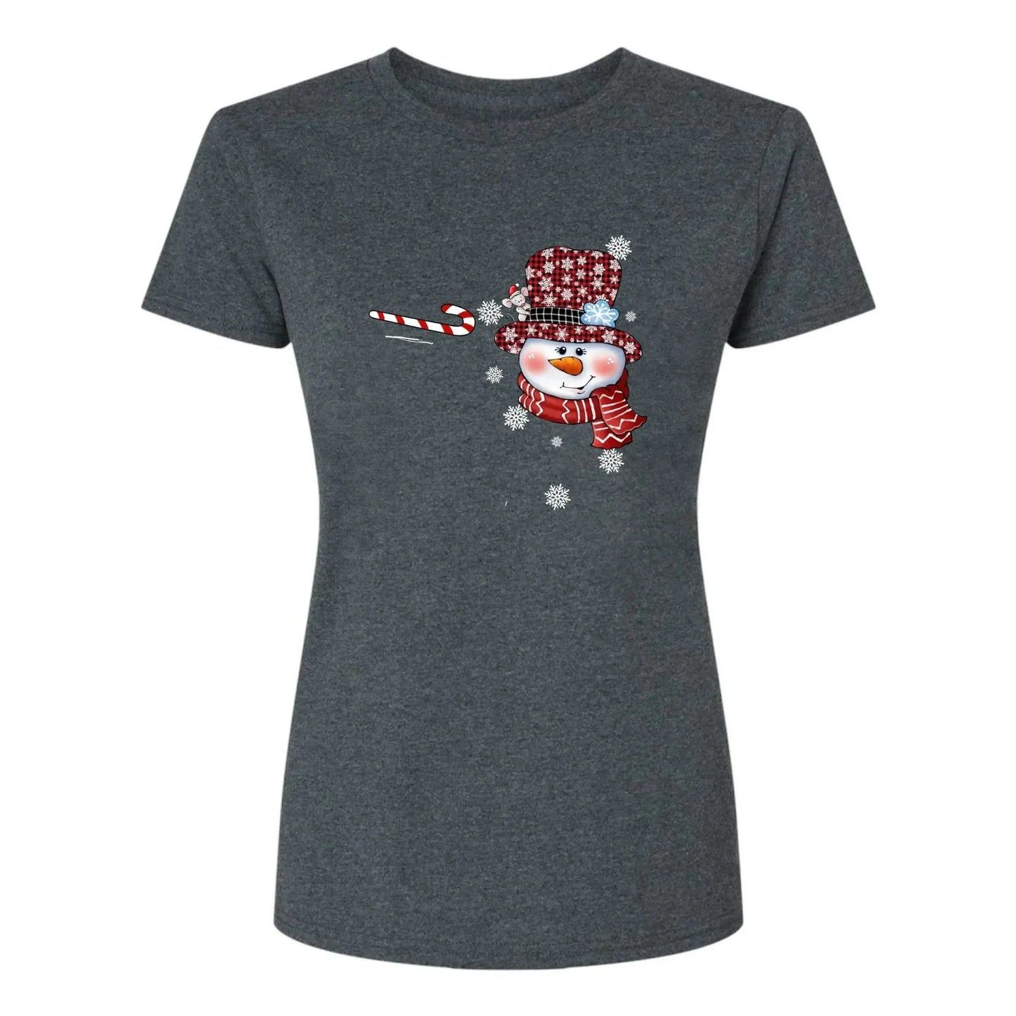 Personalized Christmas Shirt for Grandma – Snowman Candy Cane Grandkids Name Tee, Custom Nana Holiday Gift Ezcustomize