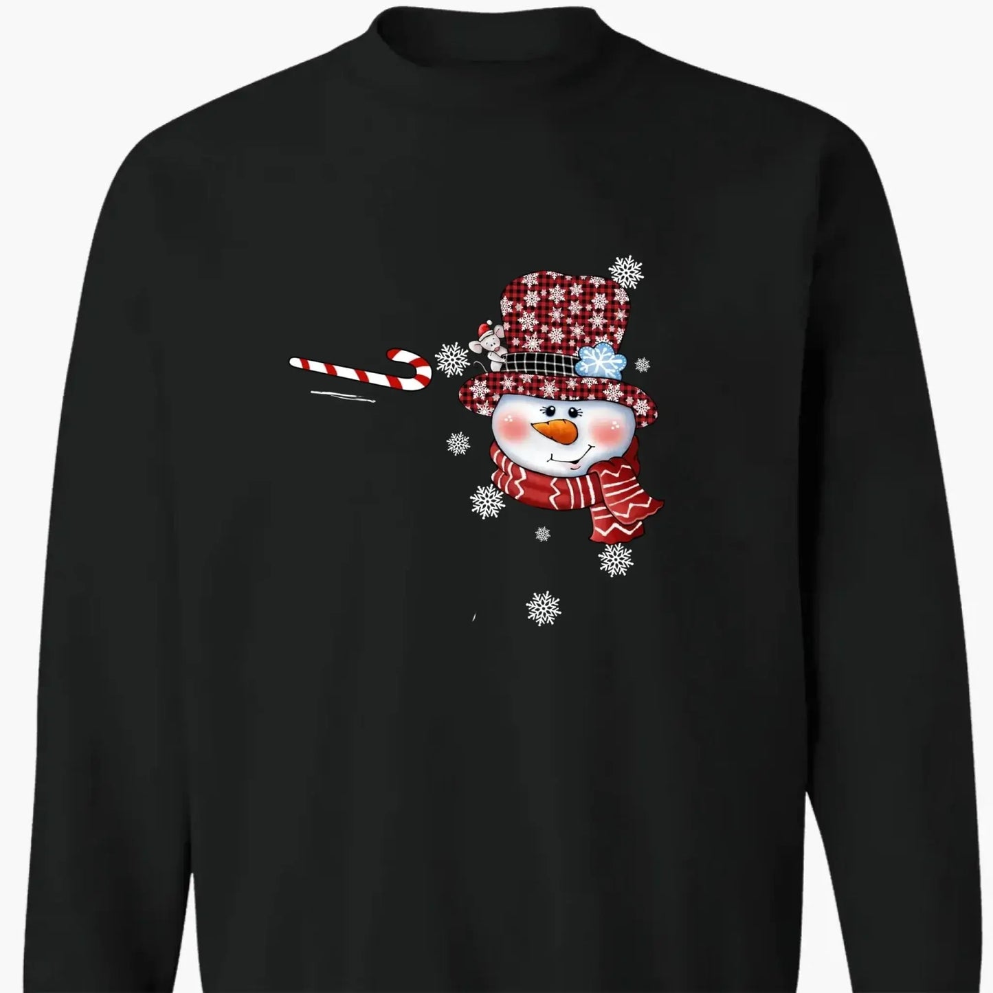 Personalized Christmas Shirt for Grandma – Snowman Candy Cane Grandkids Name Tee, Custom Nana Holiday Gift Ezcustomize