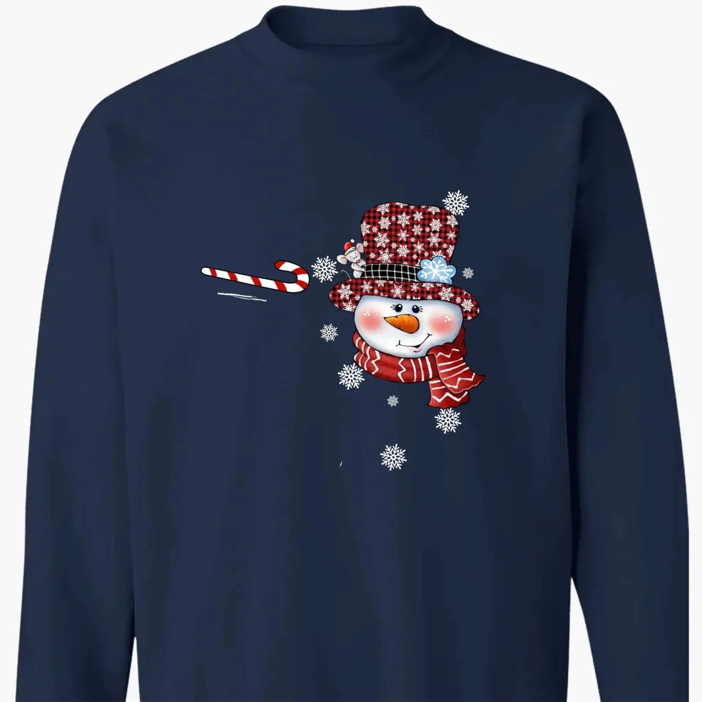 Personalized Christmas Shirt for Grandma – Snowman Candy Cane Grandkids Name Tee, Custom Nana Holiday Gift Ezcustomize