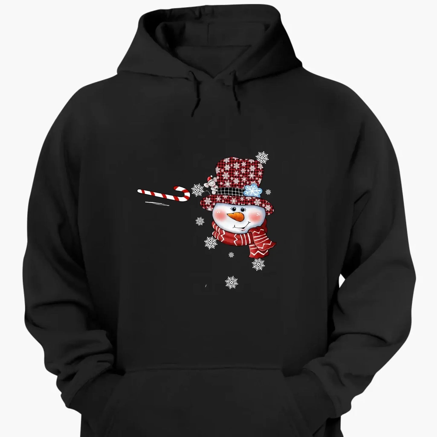 Personalized Christmas Shirt for Grandma – Snowman Candy Cane Grandkids Name Tee, Custom Nana Holiday Gift Ezcustomize