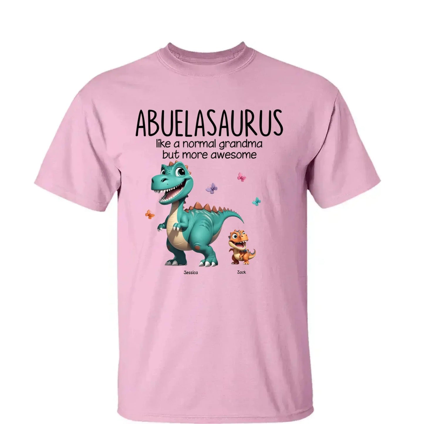 Personalized Classic Tee – Fun Dinosaur Family Design, Custom Grandmother’s Day Gift for Grandma, Grandkids & Couples Ezcustomize