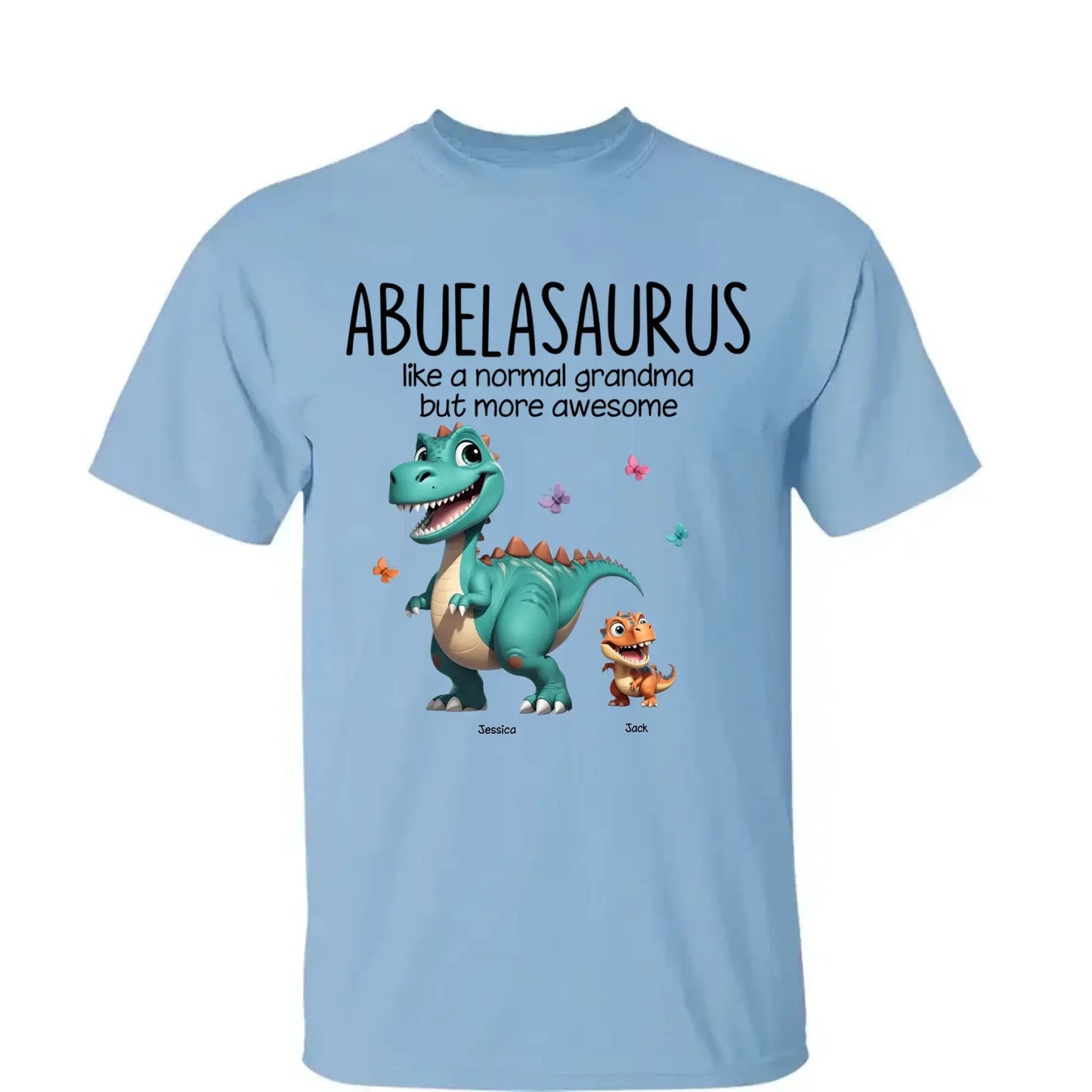 Personalized Classic Tee – Fun Dinosaur Family Design, Custom Grandmother’s Day Gift for Grandma, Grandkids & Couples Ezcustomize