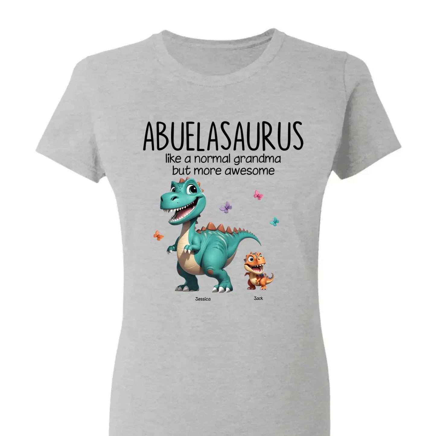 Personalized Classic Tee – Fun Dinosaur Family Design, Custom Grandmother’s Day Gift for Grandma, Grandkids & Couples Ezcustomize
