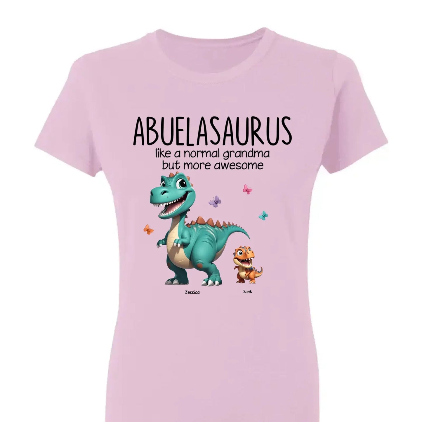 Personalized Classic Tee – Fun Dinosaur Family Design, Custom Grandmother’s Day Gift for Grandma, Grandkids & Couples Ezcustomize