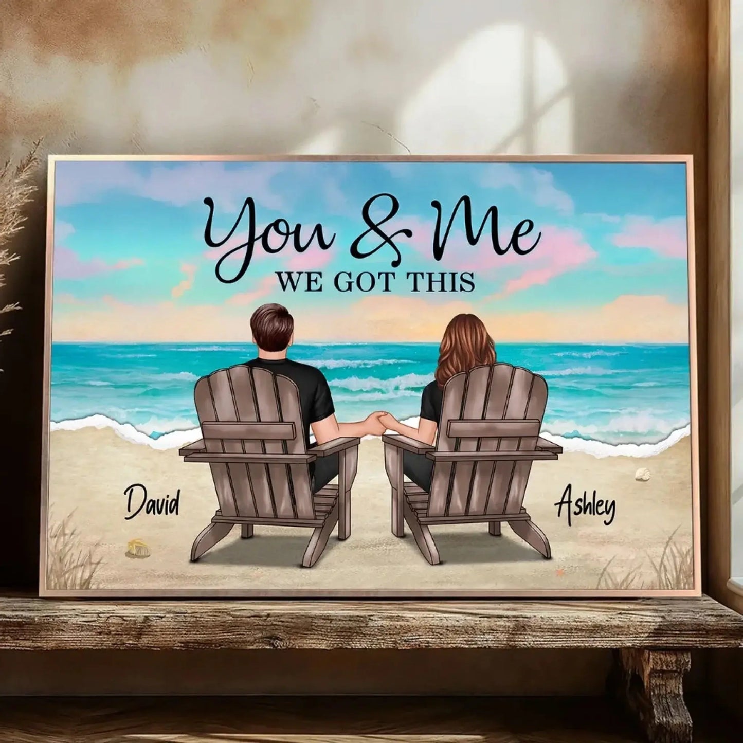 Personalized Couple Poster/Canvas – Custom Romantic Landscape Art Gift for Anniversary, Valentine’s, or Just Because Ezcustomize
