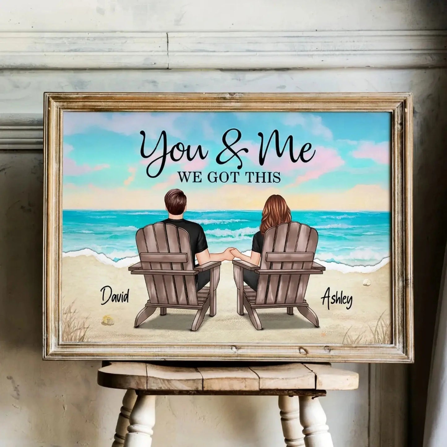 Personalized Couple Poster/Canvas – Custom Romantic Landscape Art Gift for Anniversary, Valentine’s, or Just Because Ezcustomize