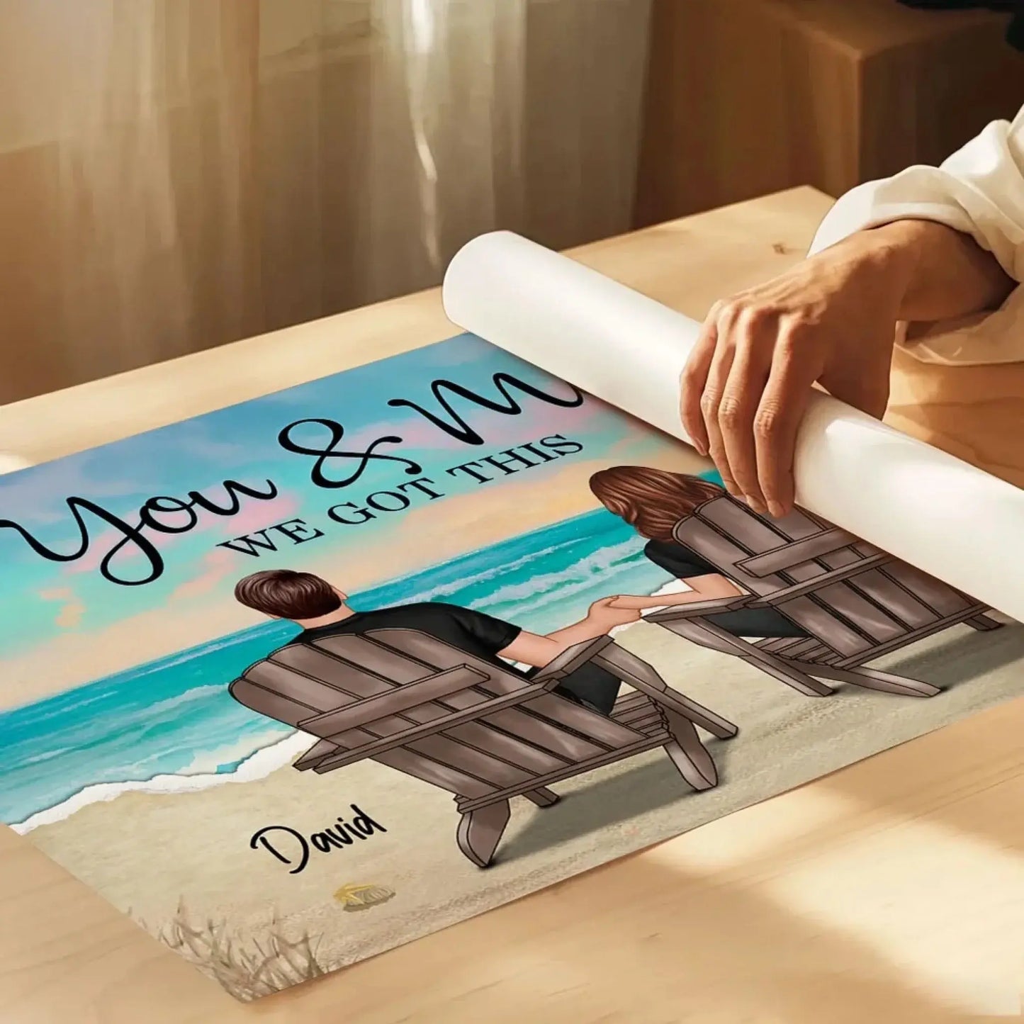 Personalized Couple Poster/Canvas – Custom Romantic Landscape Art Gift for Anniversary, Valentine’s, or Just Because Ezcustomize