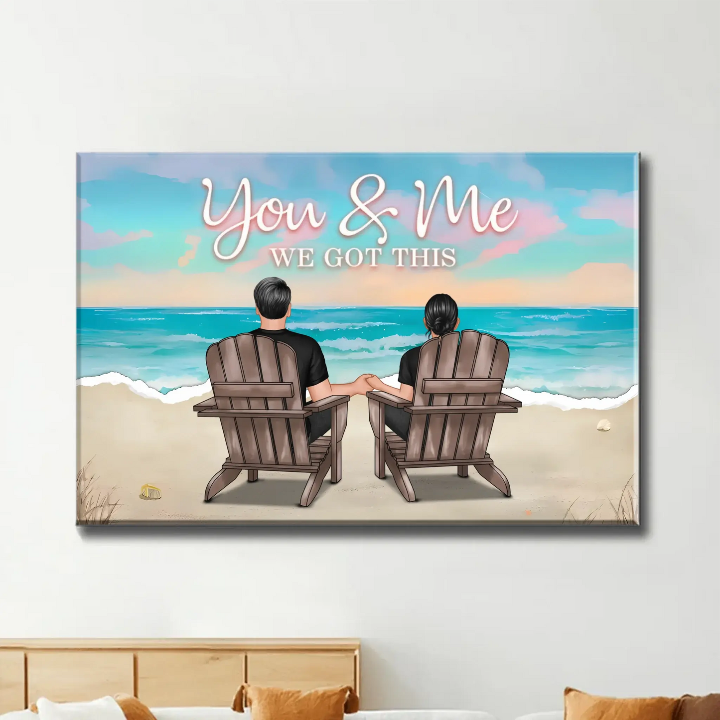 Personalized Couple Poster/Canvas – Custom Romantic Landscape Art Gift for Anniversary, Valentine’s, or Just Because Ezcustomize