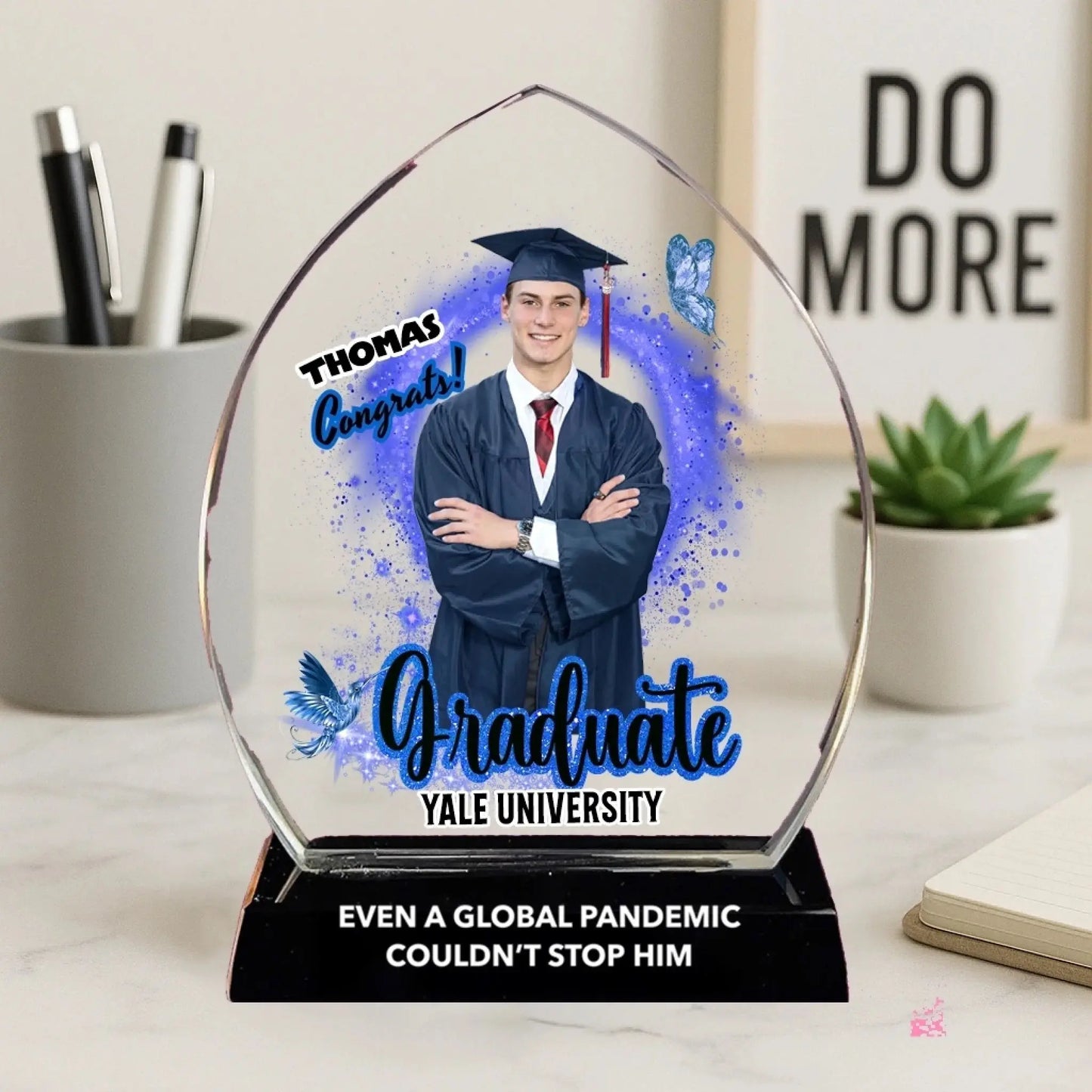 Personalized Crystal Graduation Trophy - Customizable Graduation Keepsake Ezcustomize
