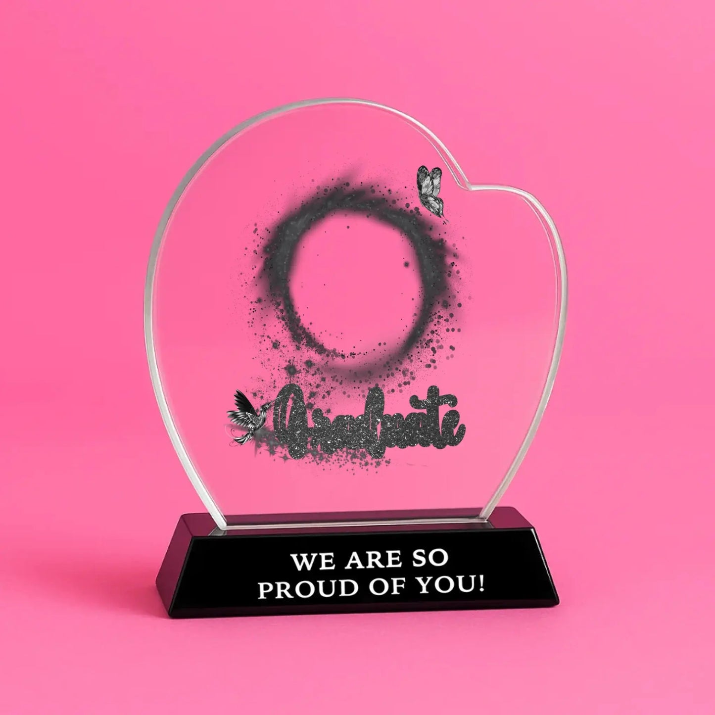 Personalized Crystal Graduation Trophy - Customizable Graduation Keepsake Ezcustomize