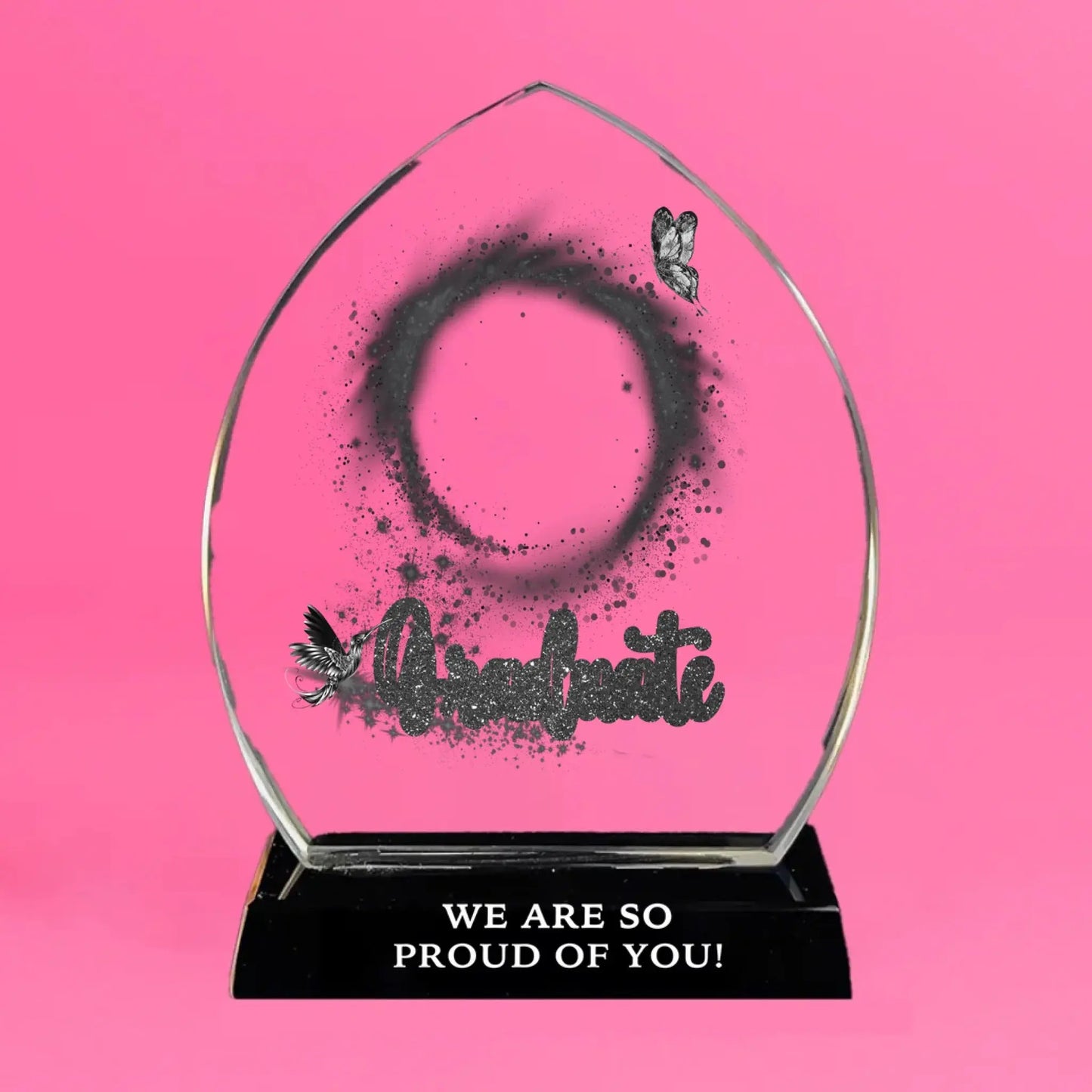 Personalized Crystal Graduation Trophy - Customizable Graduation Keepsake Ezcustomize